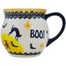 Polish Pottery Mug 13 oz Scary Boo UNIKAT