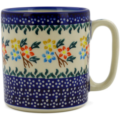 Polish Pottery Mug 13 oz Spring Flower Ring