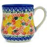 Polish Pottery Mug 13 oz Starburst Blooms
