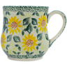 Polish Pottery Mug 13 oz Sunflower Fields