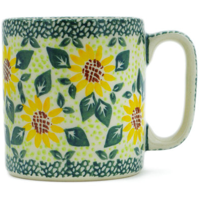 Polish Pottery Mug 13 oz Sunflower Fields