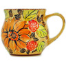 Polish Pottery Mug 13 oz Sunflowers And Roses UNIKAT