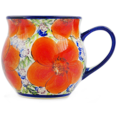 Polish Pottery Mug 13 oz Sunrise Petals UNIKAT