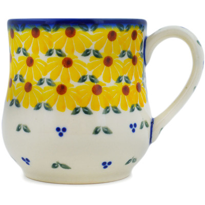 Polish Pottery Mug 13 oz Sunset Bloom Fiesta