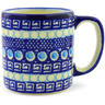 Polish Pottery Mug 13 oz Tribal Blue