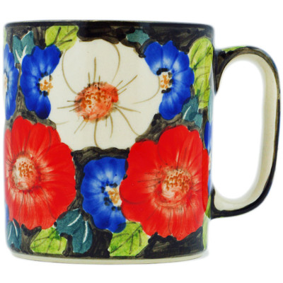 Polish Pottery Mug 13 oz White Provence UNIKAT