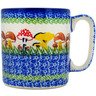 Polish Pottery Mug 13 oz Wild Mushroom Picking