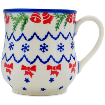 Polish Pottery Mug 13 oz Winter Holidays