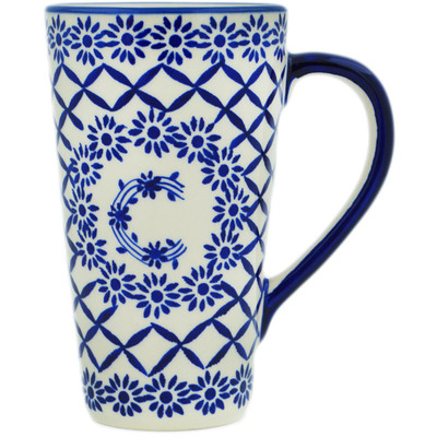 Polish Pottery Mug 13 oz Winter Mornings UNIKAT