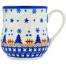 Polish Pottery Mug 13 oz Winter Snow