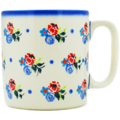 Polish Pottery Mug 14 oz Blue Berry Special UNIKAT