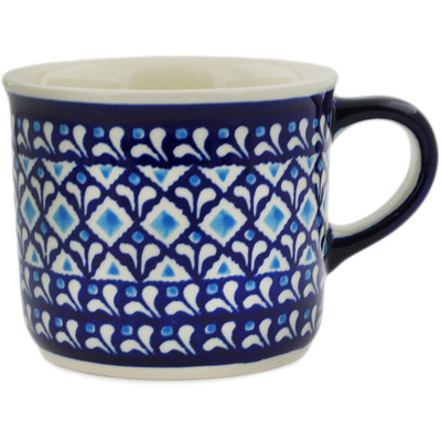 Polish Pottery Mug 14 oz Blue Diamond