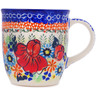 Polish Pottery Mug 14 oz Bold Poppies UNIKAT