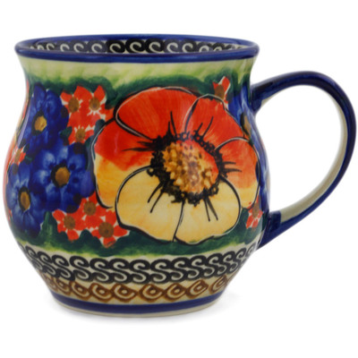 Polish Pottery Mug 14 oz Bright Beauty UNIKAT