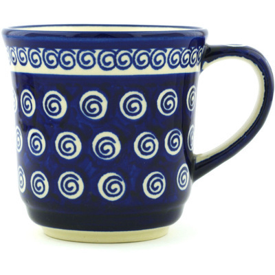 Polish Pottery Mug 14 oz Cobalt Swirl