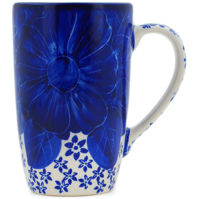 Polish Pottery Mug 14 oz Divine Cobalt UNIKAT
