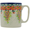 Polish Pottery Mug 14 oz Flora Fantasia UNIKAT