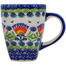 Polish Pottery Mug 14 oz Flower Flames UNIKAT
