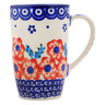 Polish Pottery Mug 14 oz Flower Star