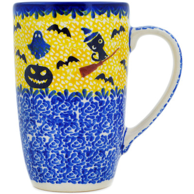 Polish Pottery Mug 14 oz Halloween Evening