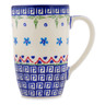 Polish Pottery Mug 14 oz Little Blue Flowers