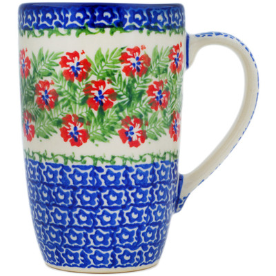 Polish Pottery Mug 14 oz Midsummer Bloom