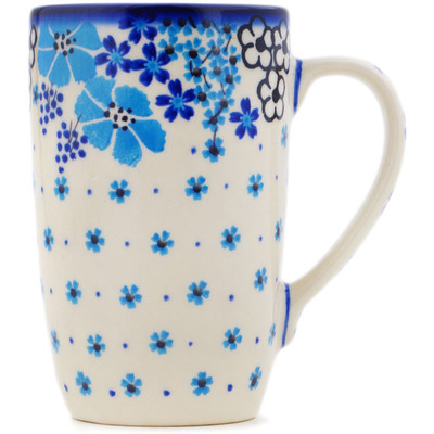 Polish Pottery Mug 14 oz Pansy Dawn