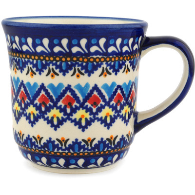 Polish Pottery Mug 14 oz Poppy Kaleidoscope UNIKAT