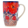 Polish Pottery Mug 14 oz Poppy Passion UNIKAT