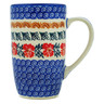 Polish Pottery Mug 14 oz Red Cornflower