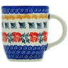 Polish Pottery Mug 14 oz Red Cornflower