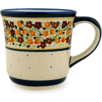 Polish Pottery Mug 14 oz Russett Floral