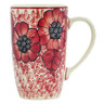 Polish Pottery Mug 14 oz Sugar Plum Poppies UNIKAT