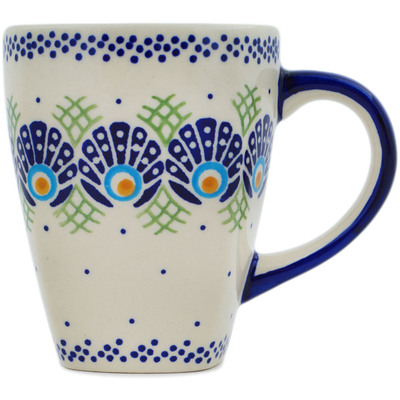 Polish Pottery Mug 14 oz Tail Feathers