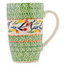 Polish Pottery Mug 14 oz Tulip Ring