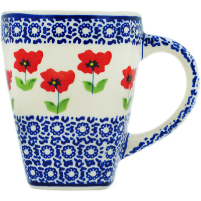 Polish Pottery Mug 14 oz Wind-blown Poppies
