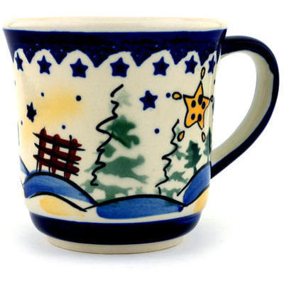 Polish Pottery Mug 14 oz Winter Wonderland