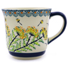 Polish Pottery Mug 14 oz Yellow Dandelions