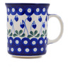 Polish Pottery Mug 15 oz Bleeding Heart Peacock