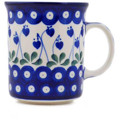 Polish Pottery Mug 15 oz Bleeding Heart Peacock