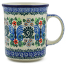 Polish Pottery Mug 15 oz Blue Butterfly Brigade UNIKAT