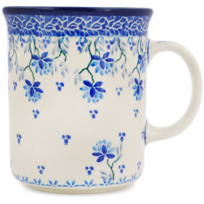 Polish Pottery Mug 15 oz Blue Grapevine