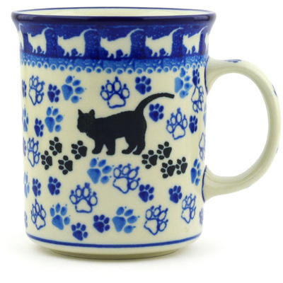 Polish Pottery Mug 15 oz Boo Boo Kitty Paws