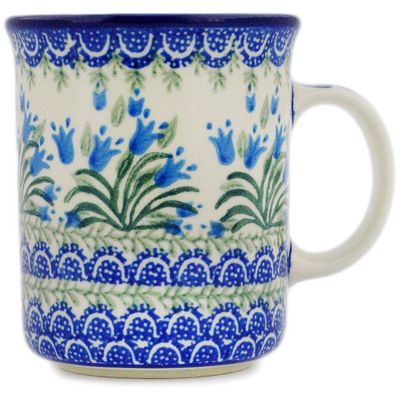 Polish Pottery Mug 15 oz Feathery Bluebells