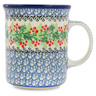 Polish Pottery Mug 15 oz Holly Berry Wreath