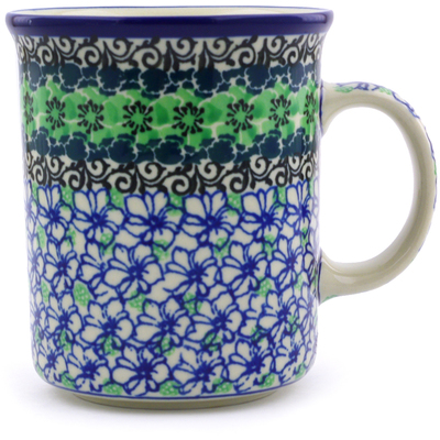 Polish Pottery Mug 15 oz Kiwi Flower