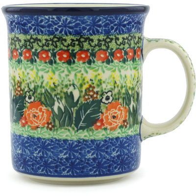 Polish Pottery Mug 15 oz Lovely Decoration UNIKAT