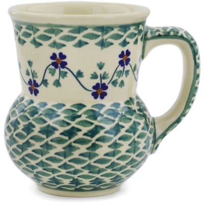 Polish Pottery Mug 15 oz Lucky Blue Clover