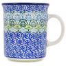 Polish Pottery Mug 15 oz Ocean Tulips