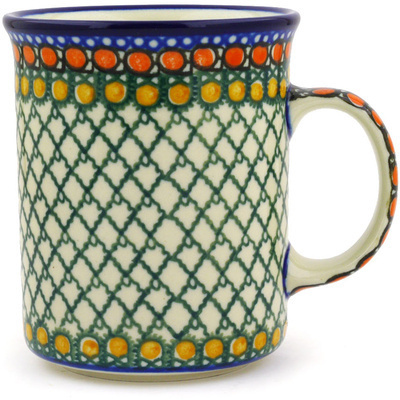 Polish Pottery Mug 15 oz Orange Tranquility UNIKAT